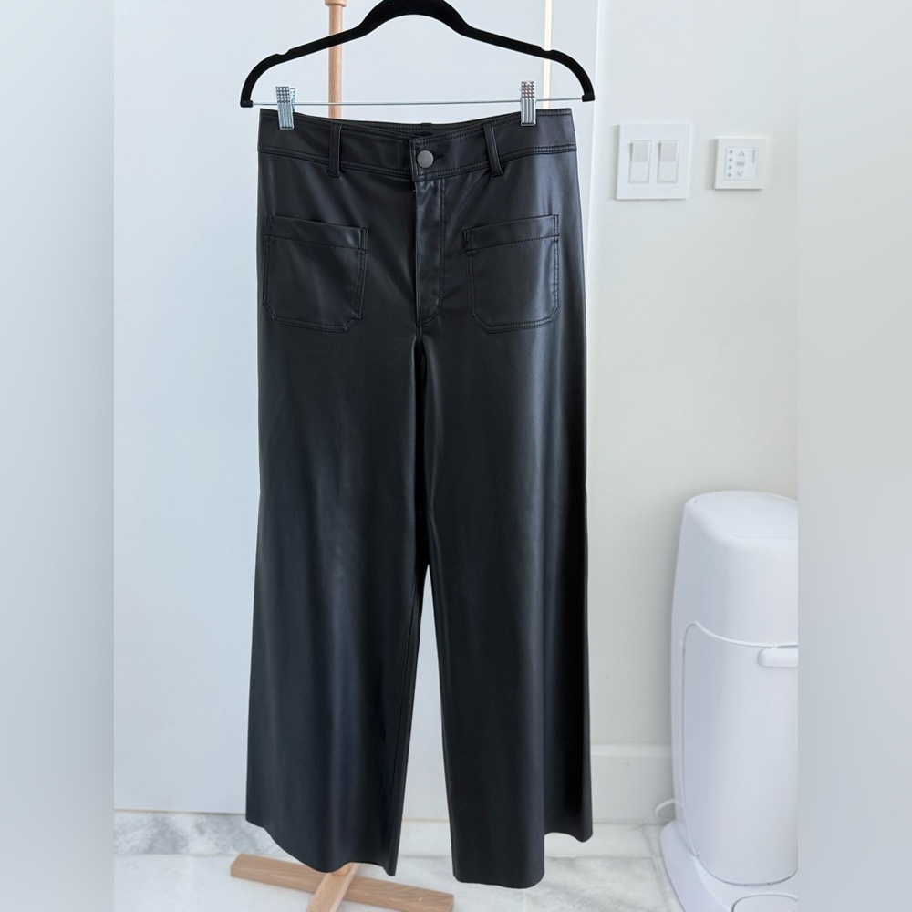 Zara Faux leather straight leg pant